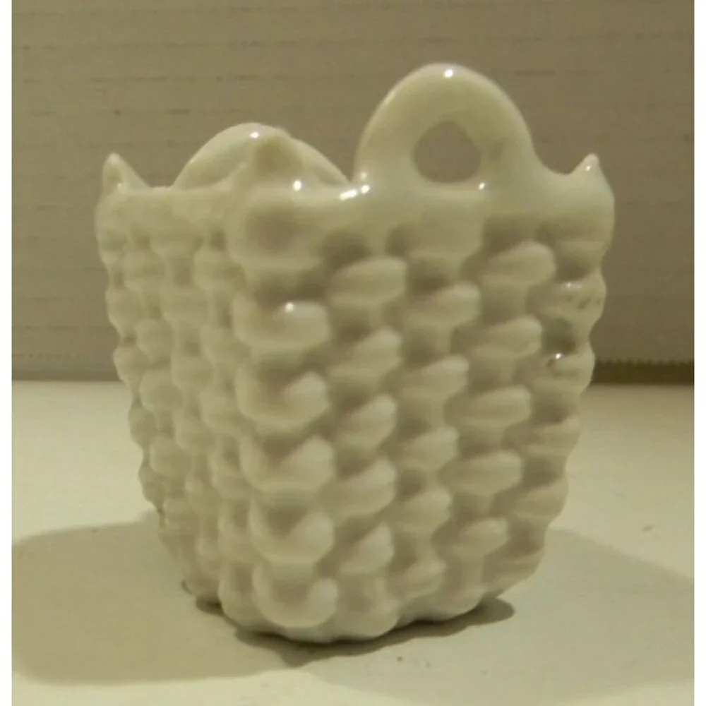Vintage Mini Porcelain Basket Made In Germany Roses Blue Flowers